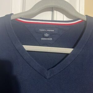 Tommy Hilfiger 3xl men’s cotton V-neck sweater used 1x classic navy